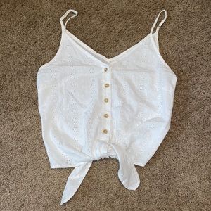 White tie-up tank